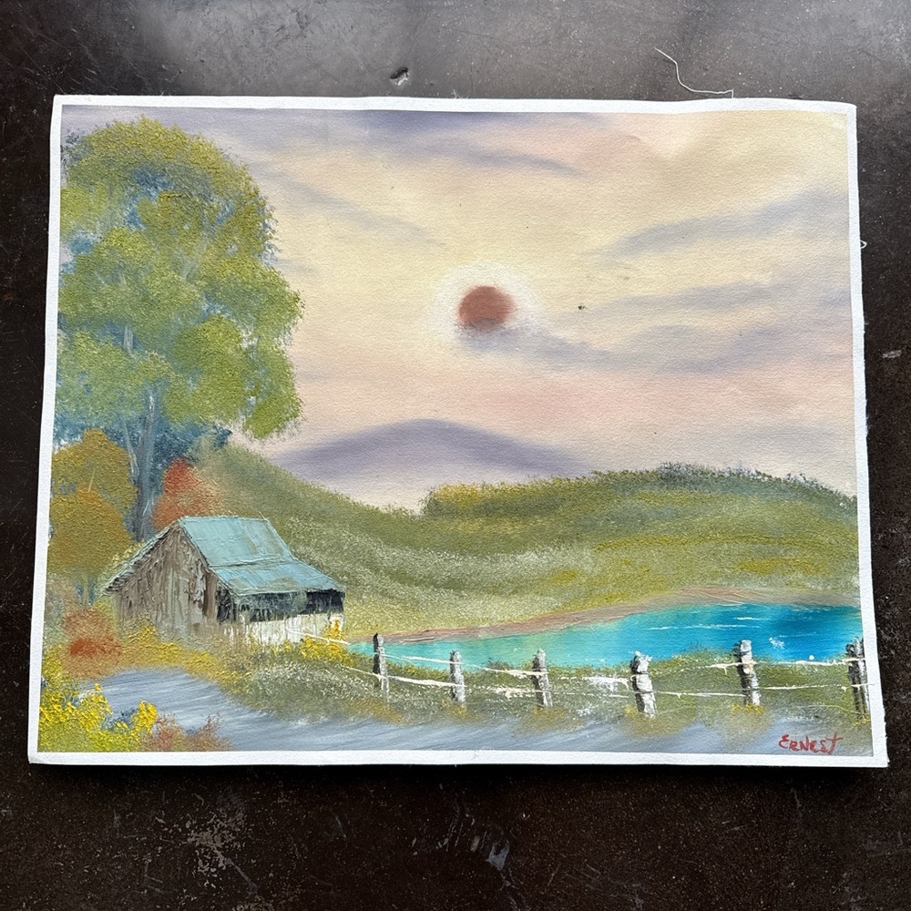 16 x 20 original art Lamb oil on canvas-“Dusk”